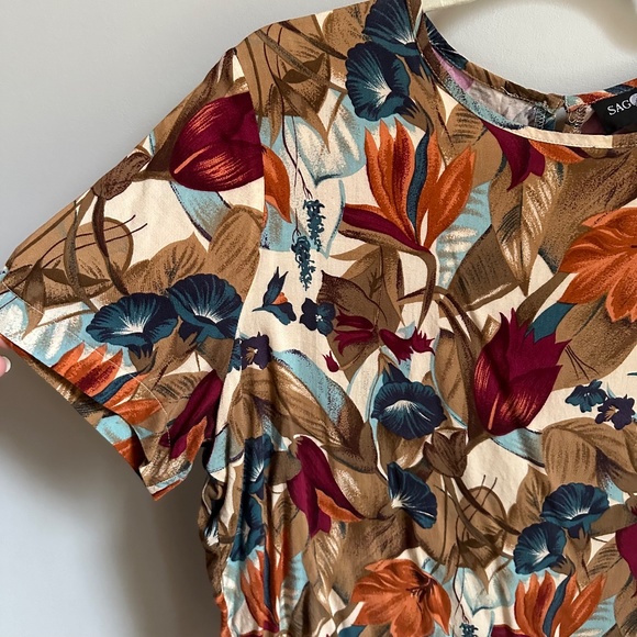 Vintage Autumn Floral Cropped Blouse - Picture 5 of 8